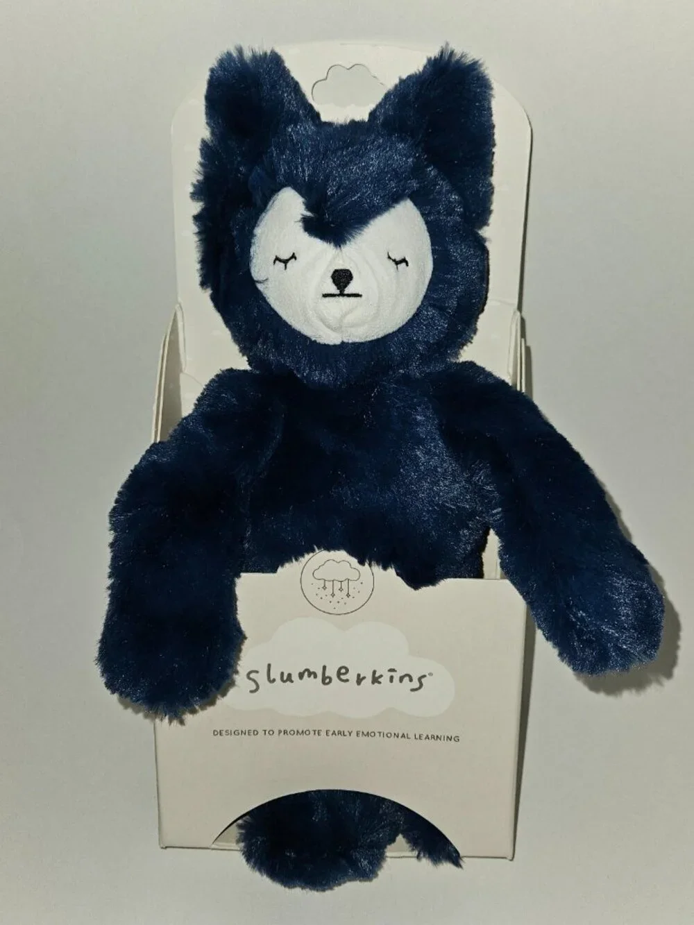 NEW Slumberkins Navy Blue Fox Plush Lovey 12